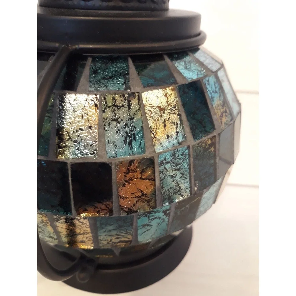 Mosaic Tea Light Candle Coastal Blues Lantern Pier One Imports
